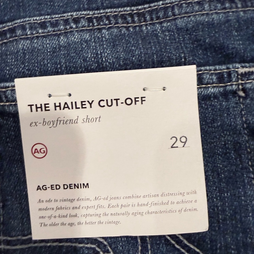 AG Adriano Goldschmied Dark Blue Denim Jean Shorts - Picture 3 of 3